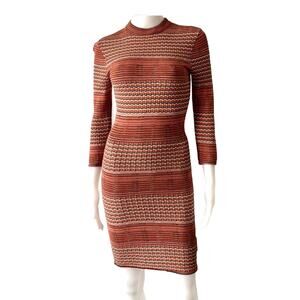 Free People Women's Bodycon Sweater Knit Dress Long Sleeve 100% Cotton Size S